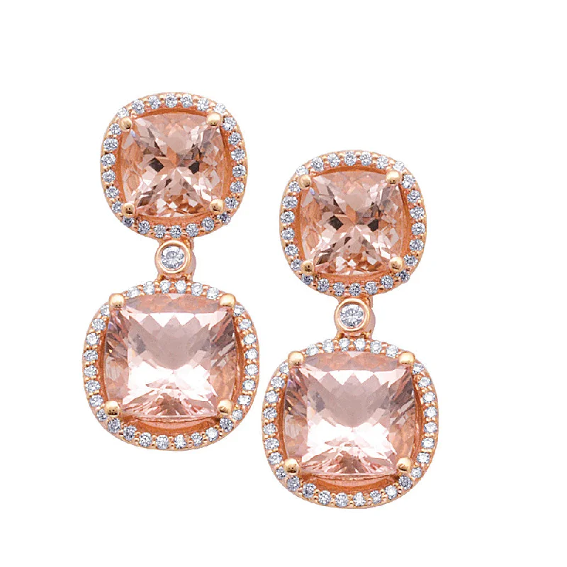 Unique Jewelry Designs Now At Discounted Rates Morganite and Diamond Drop Earrings