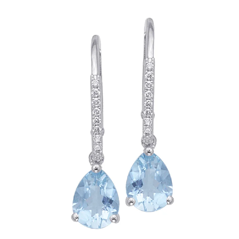 Premium Jewelry, Premium Discounts – Act Fast Aquamarine and Diamond Drop Earrings