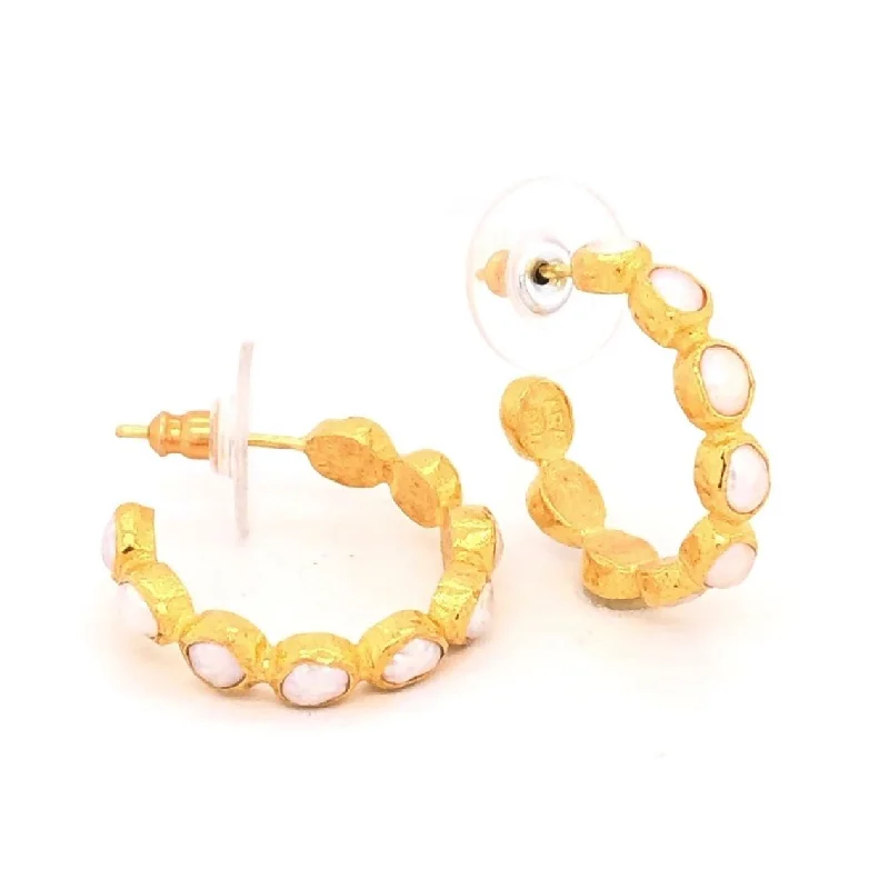 Flash Deals On Fine Jewelry – Shop Before It's Gone 24K Pearl Hoop Earrings