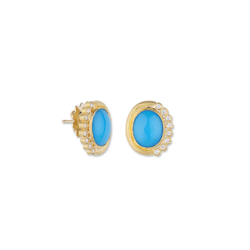 Big Discounts On Elegant Jewelry Collections 24K Turquoise and Diamond Earrings
