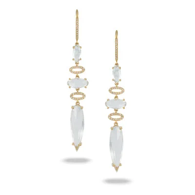 Fashion-Forward Geometric Jewelry For Contemporary Style White Topaz and Diamond Earrings Fashion-Forward Geometric Jewelry For Contemporary Style White Topaz and Diamond Earrings