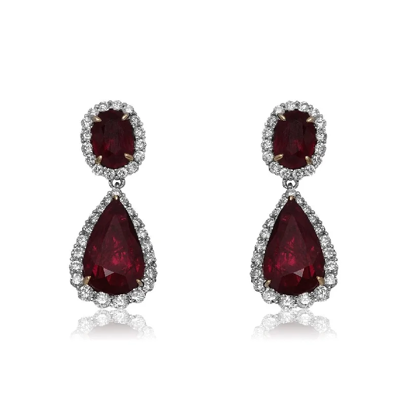 Jewelry Clearance – Final Chance To Save Big Ruby and Diamond Earrings