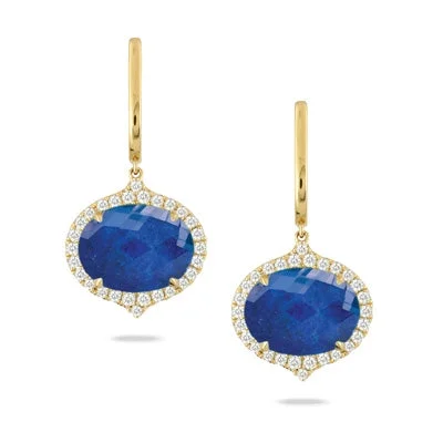 Shop Handcrafted Jewelry At Special Promotional Rates Lapis and Diamond Earrings