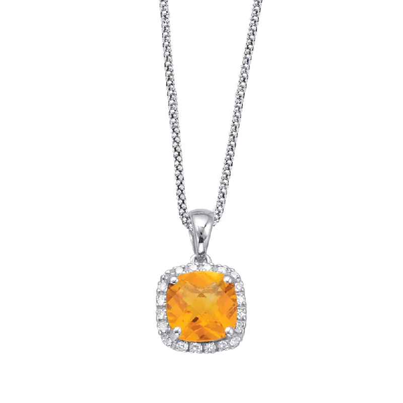 Fashion-Forward Geometric Jewelry For Contemporary Style Citrine and Diamond Necklace