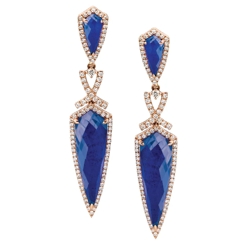 Sparkle For Less – Shop Our Limited-Time Jewelry Deals Lapis and Diamond Earrings