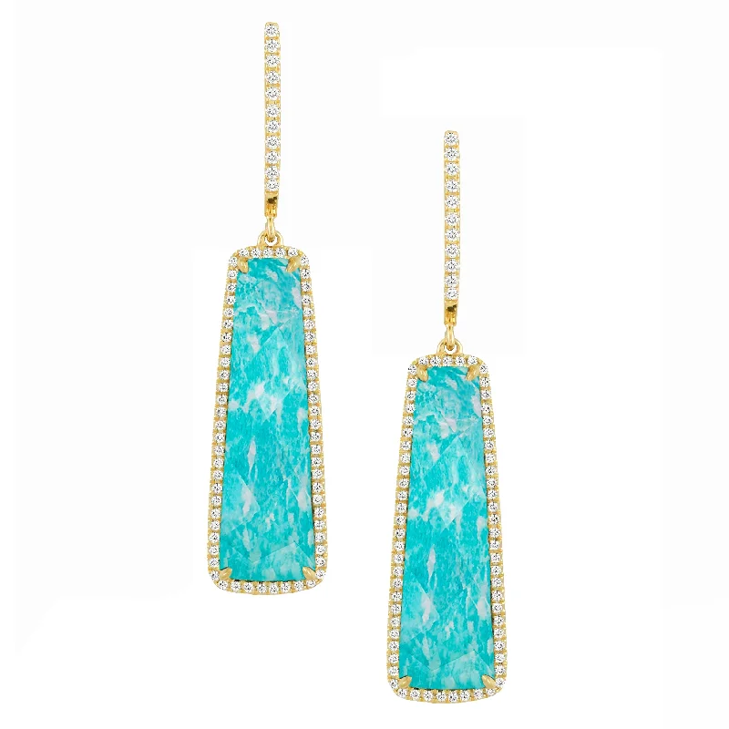 Luxury Jewelry Without The Luxury Price Tag Amazonite and Diamond Earrings