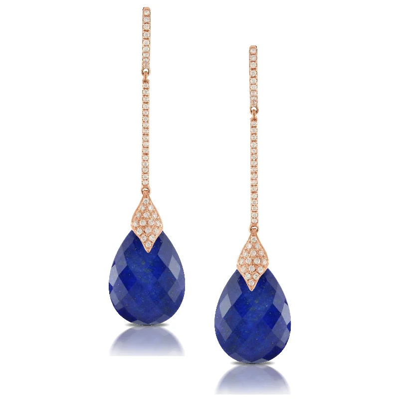Timeless Elegance At Unbelievable Discounts Lapis and Diamond Earrings