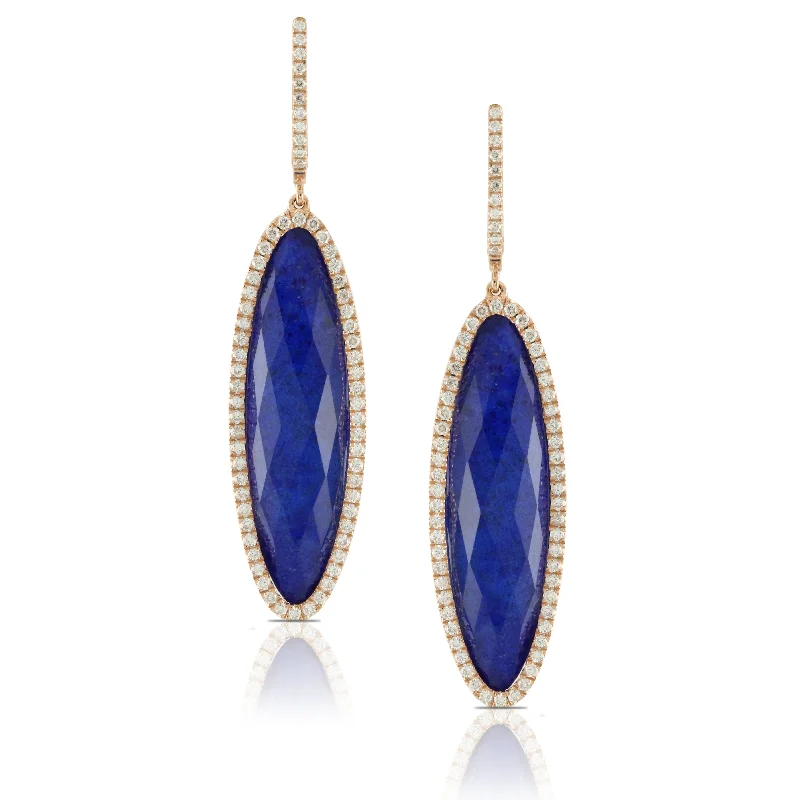 Flash Sale On Elegant Jewelry – Don't Miss Out Lapis and Diamond Earrings