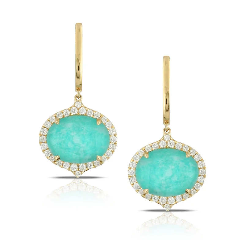 Best Jewelry Sale Prices – Limited-Time Offer Amazonite and Diamonds Earrings