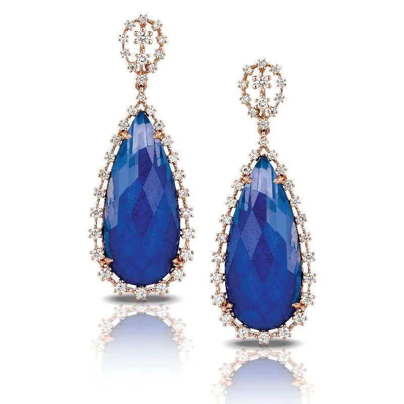 Stunning Jewelry At Even More Stunning Prices Lapis and Diamond Earrings