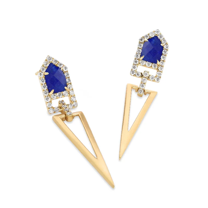Jewelry Clearance – Final Chance To Save Big Lapis and Diamond Earrings