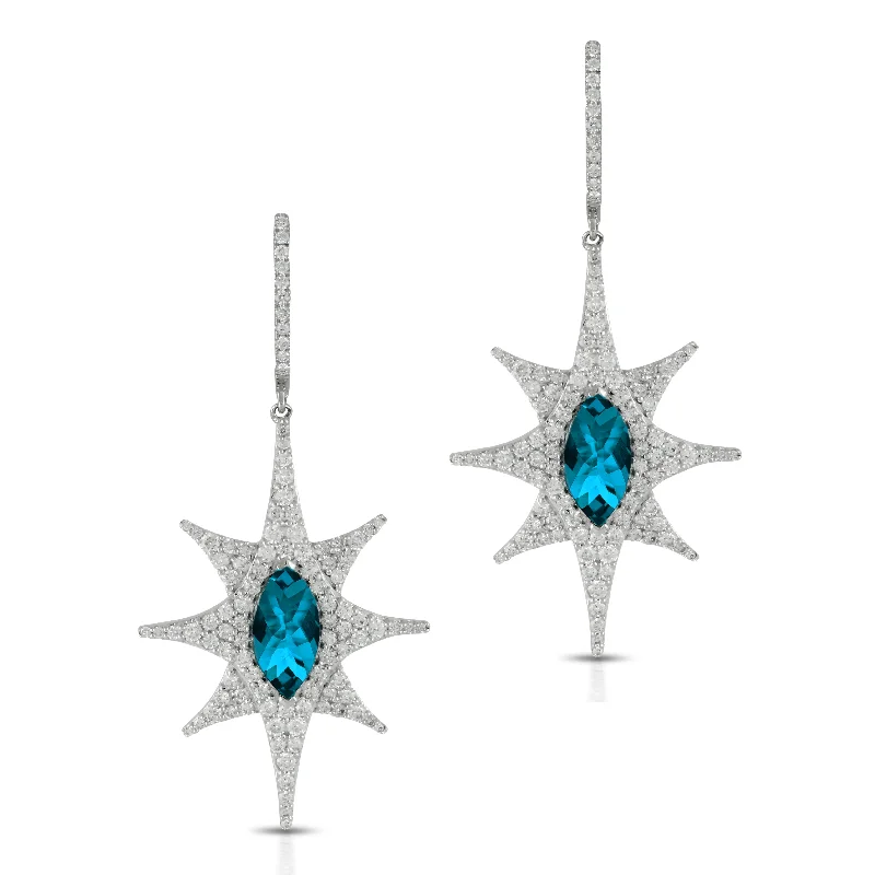 Get The Sparkle You Love At Prices You Adore London Blue Topaz and Diamond Earrings