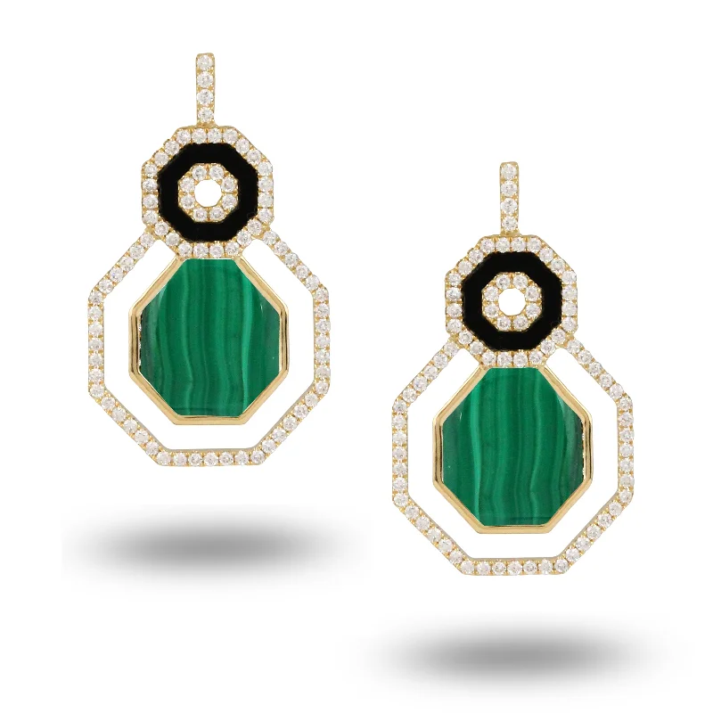 Premium Diamond Jewelry For Unforgettable Moments Malachite and Diamond Earrings