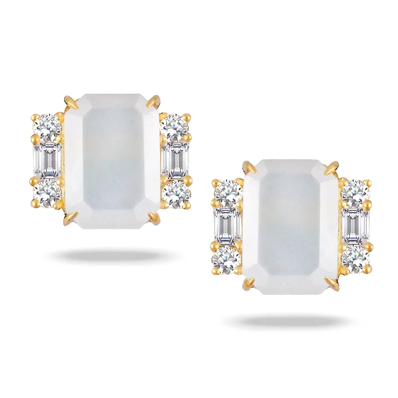Chic And Stylish Jewelry At Exclusive Prices Mother of Pearl and Diamond Earrings