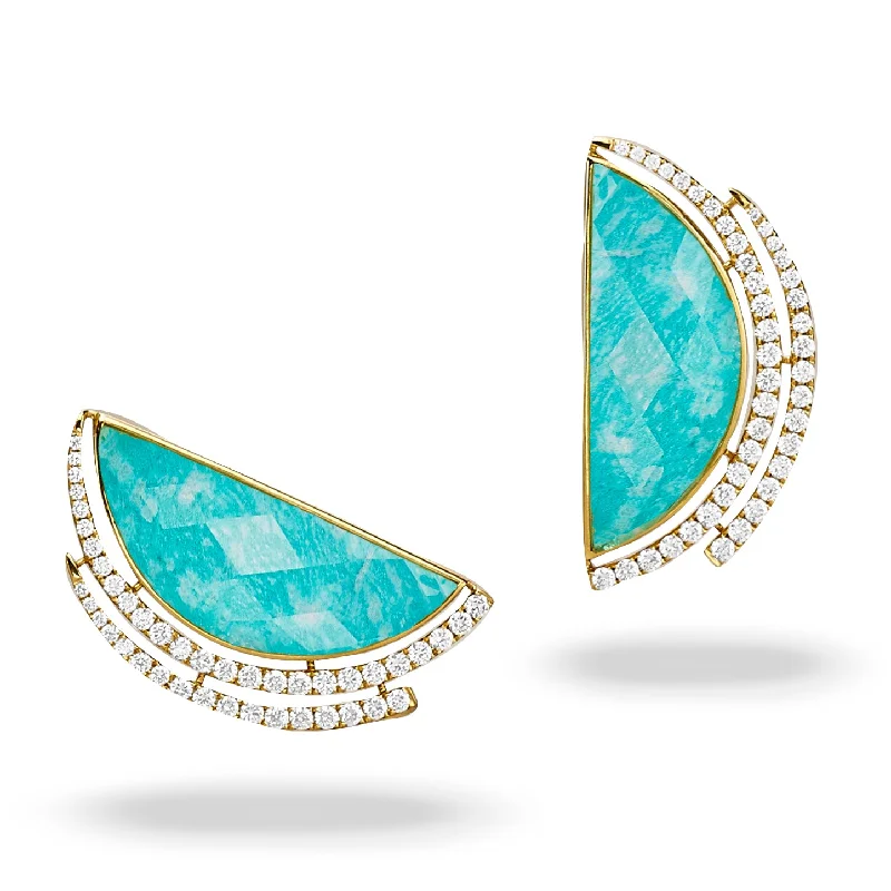 The Perfect Jewelry Piece At The Perfect Discount Amazonite and Diamond Earrings