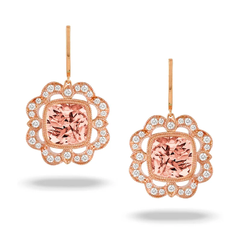 Limited-Time Offer On Premium Jewelry Collections Morganite and Diamond Earrings