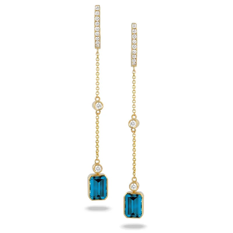Premium Jewelry, Premium Discounts – Act Fast London Blue Topaz and Diamond Earrings Premium Jewelry, Premium Discounts – Act Fast London Blue Topaz and Diamond Earrings
