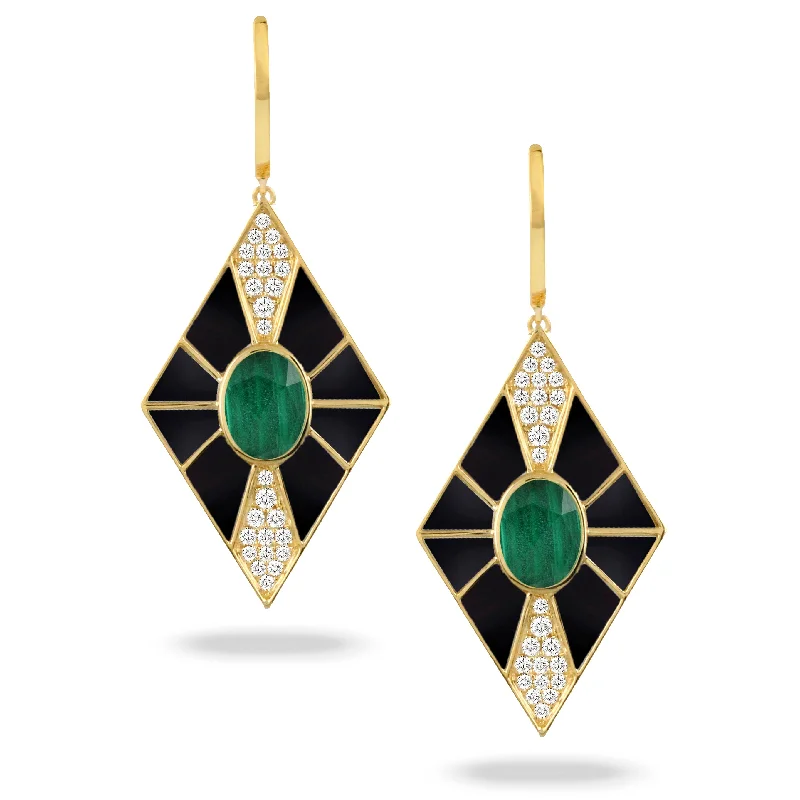 Limited Stock On Premium Jewelry At Low Prices Malachite and Diamond Earrings