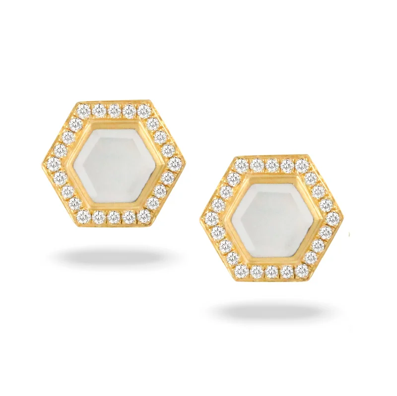 Fashion-Forward Jewelry At Incredible Prices Mother of Pearl and Diamond Earrings