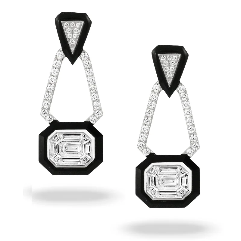 Premium Diamond Jewelry For Unforgettable Moments Black Onyx and Diamond Earrings