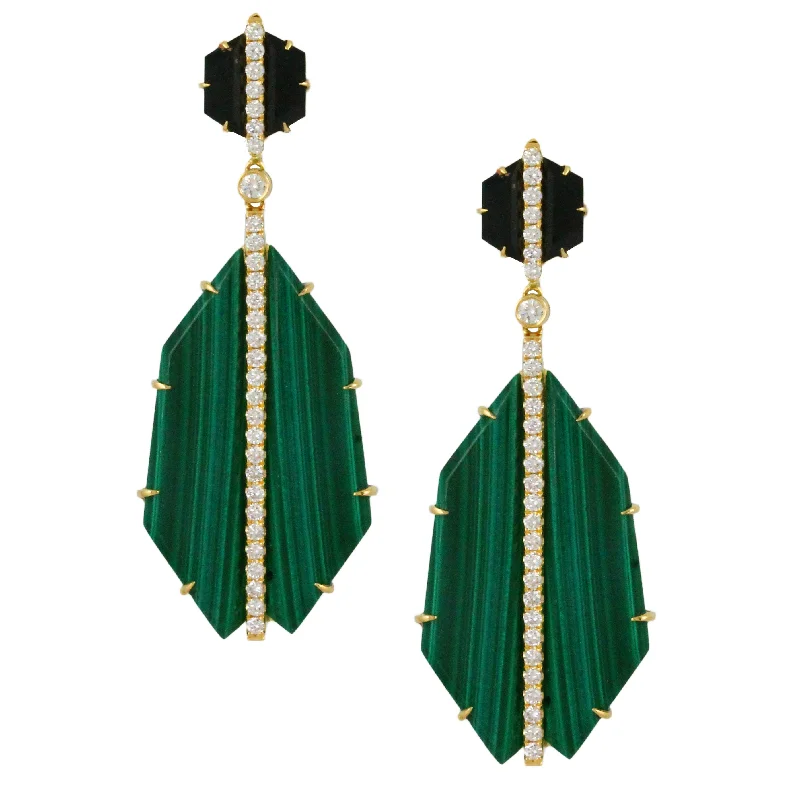 Get The Best Deals On Timeless Jewelry Pieces Malachite and Diamond Earrings