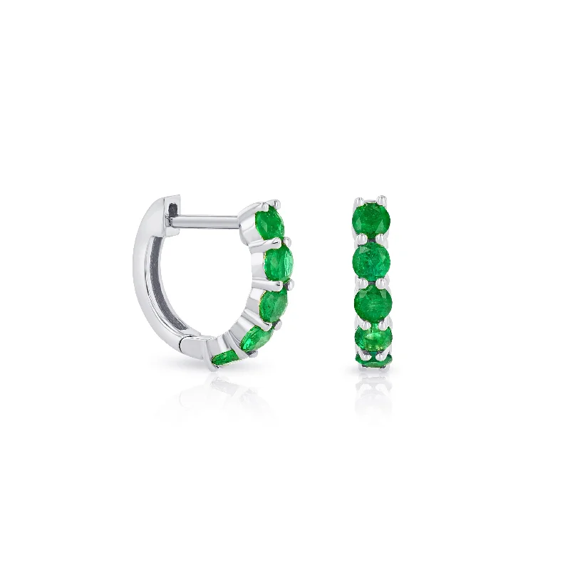 Exclusive Jewelry Sale – Limited-Time Discounts Green Emerald Sparkler Huggies