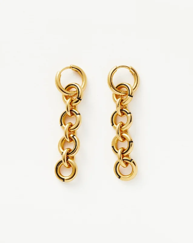High-End Jewelry, Now More Affordable Than Ever Enamel Byline Link Drop Hoop Earrings | 18ct Gold Plated High-End Jewelry, Now More Affordable Than Ever Enamel Byline Link Drop Hoop Earrings | 18ct Gold Plated
