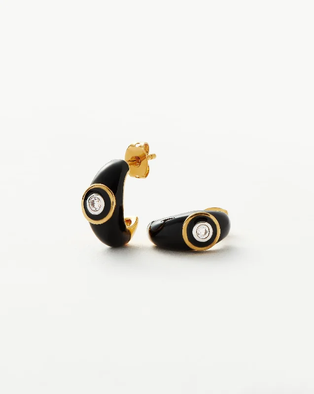 Shop Stylish Jewelry Now And Save Big Enamel & Stone Dome Small Hoop Earrings | 18ct Gold Plated/Cubic Zirconia Shop Stylish Jewelry Now And Save Big Enamel & Stone Dome Small Hoop Earrings | 18ct Gold Plated/Cubic Zirconia