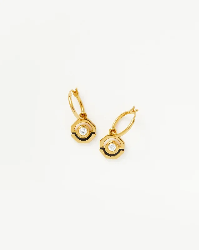 Huge Markdowns On Premium Jewelry Styles Enamel & Stone Charm Mini Hoop Earrings