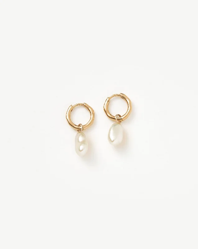 Trending Jewelry Styles Now At Limited-Time Discounts Fine Pearl Drop Mini Hoop Earrings