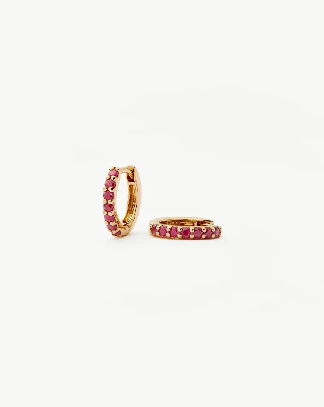 Limited-Time Jewelry Sale – Elegant Styles At Less Fine Ruby Huggies | 14ct Solid Gold/Ruby