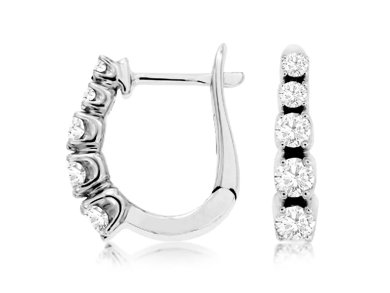 Exclusive Jewelry Offers – Sparkle For Less Five Diamond Huggie Earrings