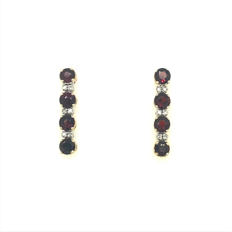 Best Jewelry Sale Prices – Limited-Time Offer Garnet and Diamond Dangle Earrings