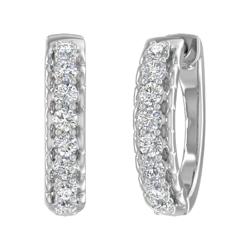 Luxury Jewelry At Unbeatable Discounts Gold Natural Diamond Ladies Hoop Earrings (SI1-SI2 Clarity, 1/2 Carat) - IGI Certified Luxury Jewelry At Unbeatable Discounts Gold Natural Diamond Ladies Hoop Earrings (SI1-SI2 Clarity, 1/2 Carat) - IGI Certified