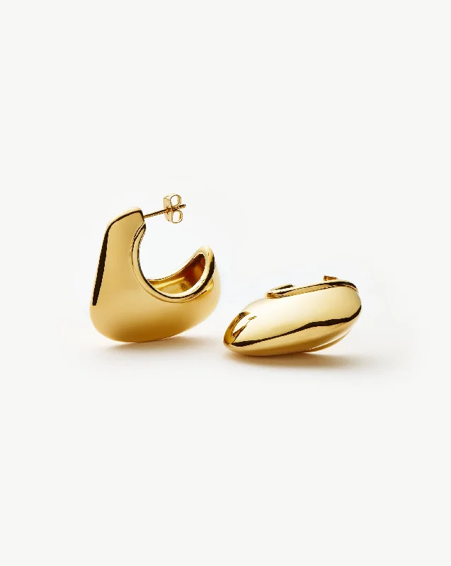 Special Deals On Handcrafted And Designer Jewelry Hera Dome Large Hoop Earrings | 18ct Gold Plated