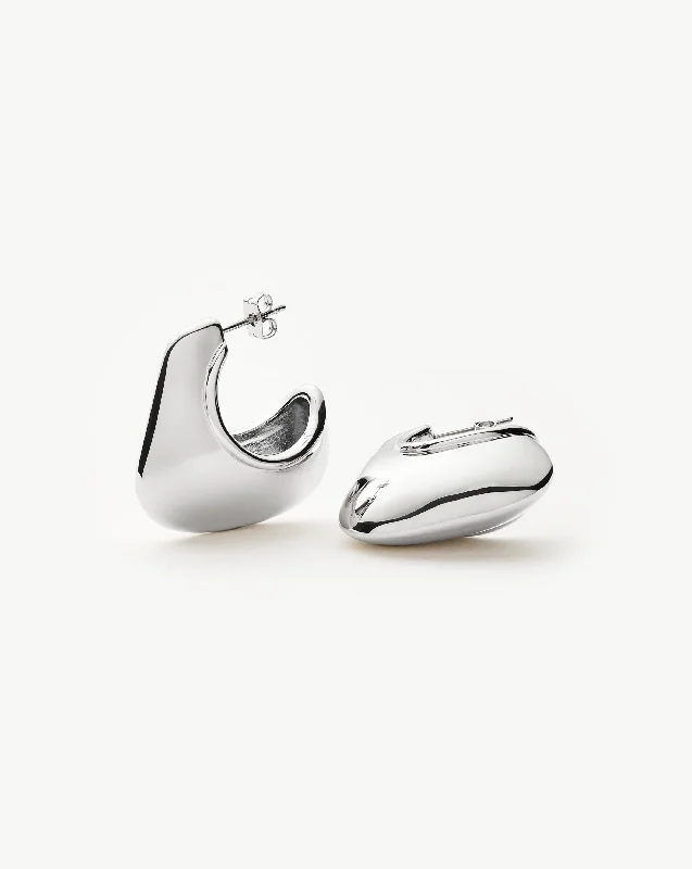 Huge Savings On Timeless Jewelry Collections Hera Dome Large Hoop Earrings | Silver Plated