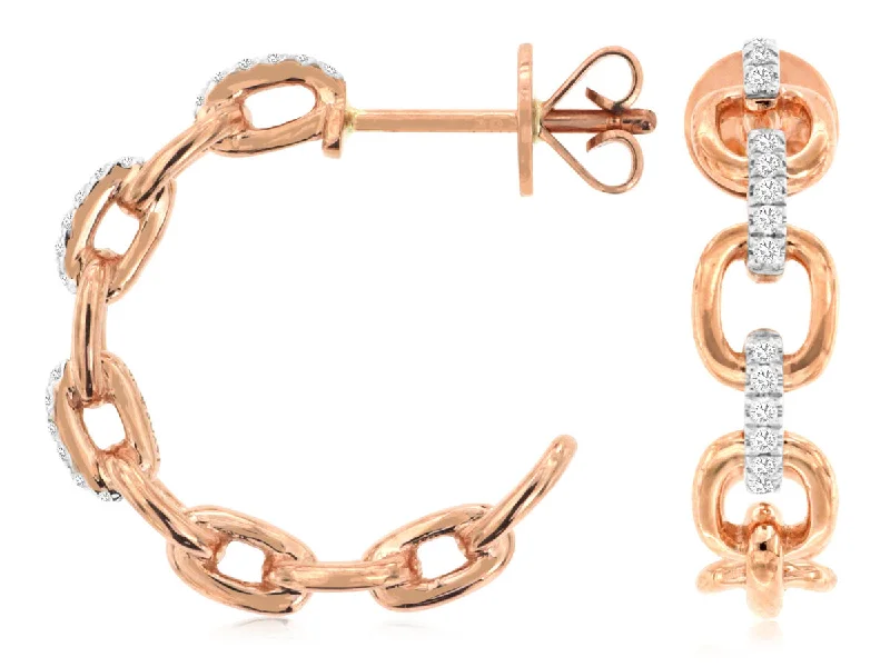 Don't Miss Out On Bestselling Jewelry At Special Prices Link Design and Diamond Detail Hoop Earrings Don't Miss Out On Bestselling Jewelry At Special Prices Link Design and Diamond Detail Hoop Earrings