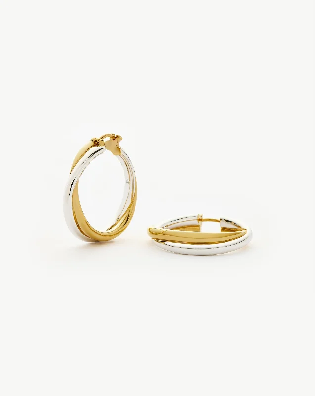 Shop Handcrafted Jewelry At Special Promotional Rates Lucy Williams Entwine Large Hoop Earrings | Mixed Metal