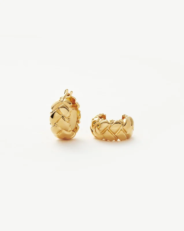 Grab Your Favorite Jewelry At The Lowest Prices Lucy Williams Waffle Mini Hoop Earrings | 18ct Gold Vermeil