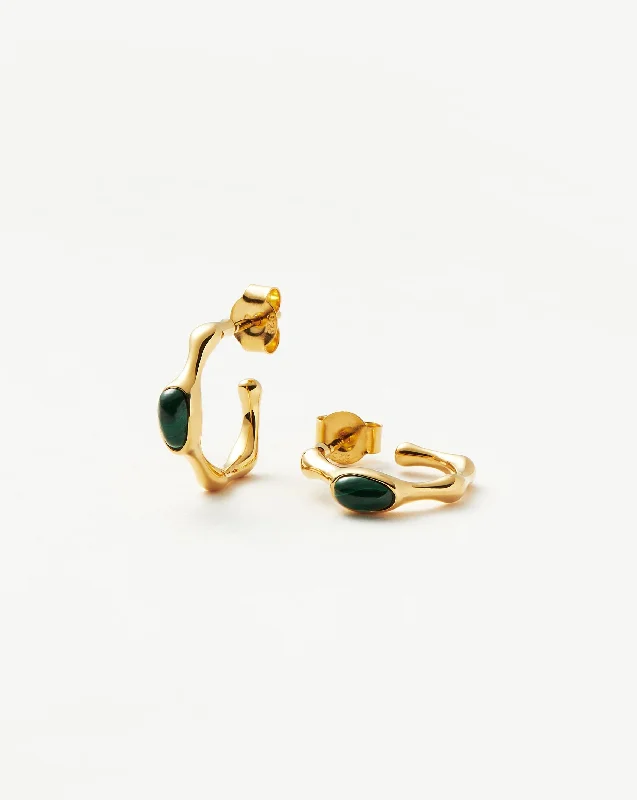 Grab Your Favorite Jewelry At The Lowest Prices Magma Gemstone Small Hoop Earrings | 18ct Recycled Gold Vermeil on Recycled Sterling Silver