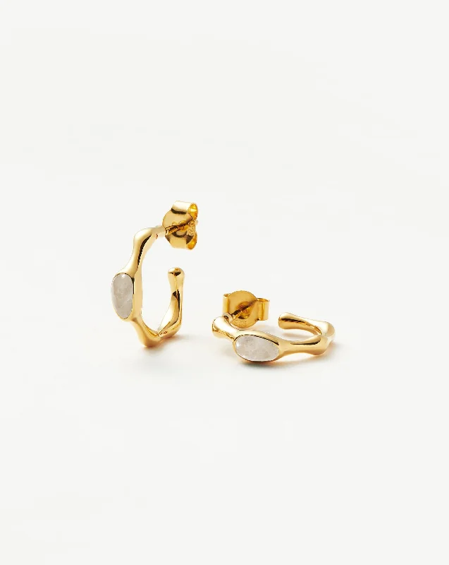 Holiday Jewelry Sale – Perfect Gifts At Great Prices Magma Gemstone Small Hoop Earrings | 18ct Recycled Gold Vermeil on Recycled Sterling Silver