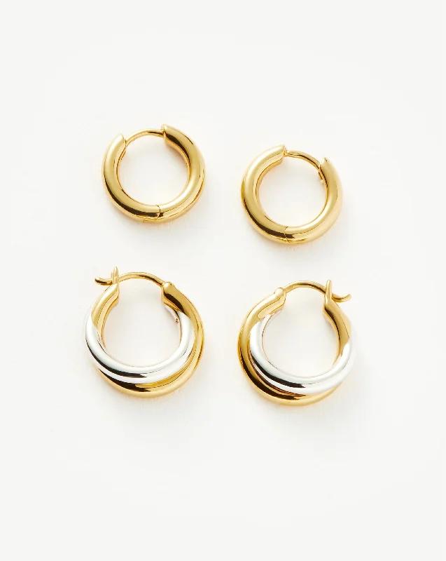 Limited-Time Offer On Elegant Jewelry Pieces Entwine & Tunnel Mini Hoop Earring Set Limited-Time Offer On Elegant Jewelry Pieces Entwine & Tunnel Mini Hoop Earring Set