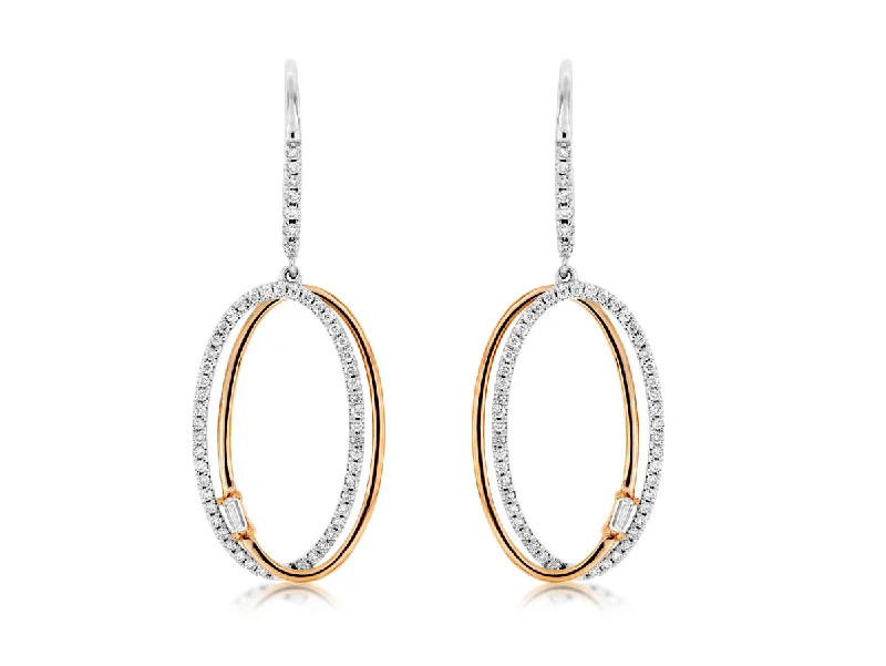 Luxury Jewelry Without The Luxury Price Tag Open Oval Round and Baguette Diamond Dangle Earrings Luxury Jewelry Without The Luxury Price Tag Open Oval Round and Baguette Diamond Dangle Earrings