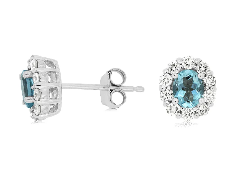 Limited-Stock Jewelry Sale – Shop Before It's Gone Oval Aquamarine and Diamond Halo Earrings Limited-Stock Jewelry Sale – Shop Before It's Gone Oval Aquamarine and Diamond Halo Earrings