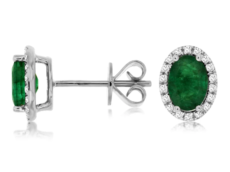 Best Jewelry Deals – Shop Premium Pieces At Great Prices Oval Emerald and Diamond Halo Earrings