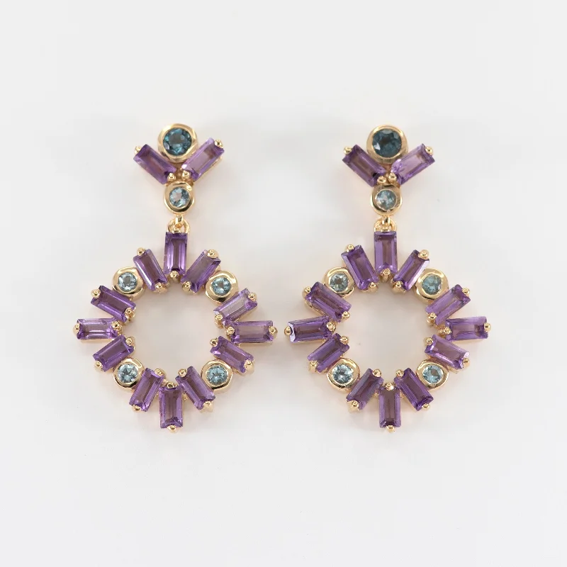 Dazzle With Discounts – Shop Jewelry On Sale Pauline Amethyst and Blue Topaz Earrings