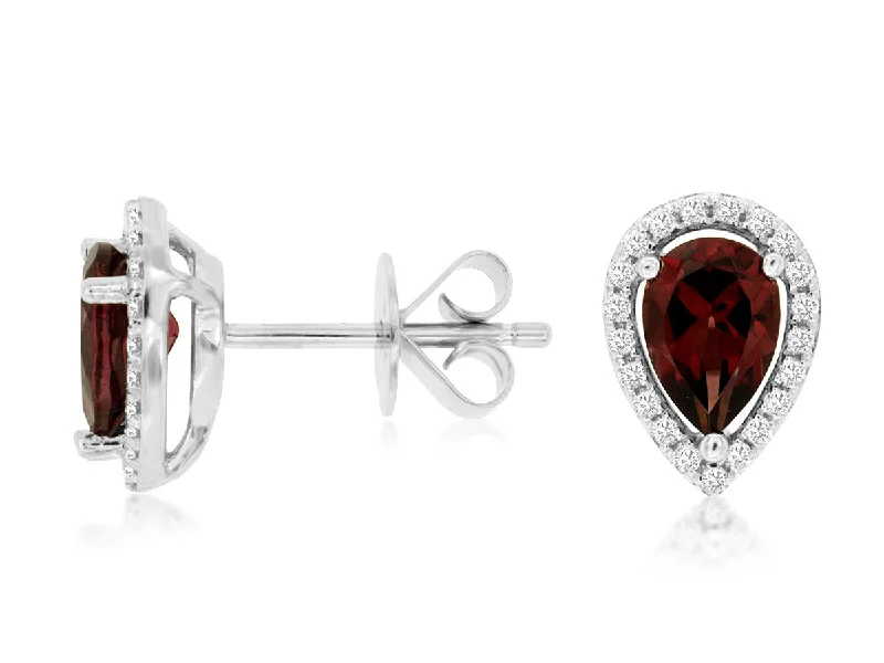 Dazzle In Elegance With Our Biggest Jewelry Sale Pear Shaped Rhodolite Garnet and Diamond Halo Earrings Dazzle In Elegance With Our Biggest Jewelry Sale Pear Shaped Rhodolite Garnet and Diamond Halo Earrings