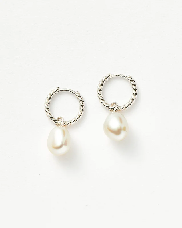 Exclusive Gemstone Jewelry Markdowns – Shop Now Pearl Twisted Small Drop Hoop Earrings | Sterling Silver/Pearl Exclusive Gemstone Jewelry Markdowns – Shop Now Pearl Twisted Small Drop Hoop Earrings | Sterling Silver/Pearl