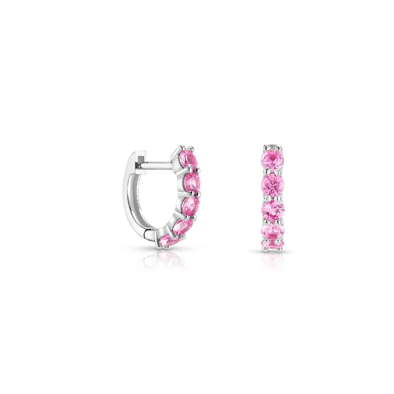 Sparkle On A Budget – Fine Jewelry For Less Pink Sapphire Sparkler Huggies