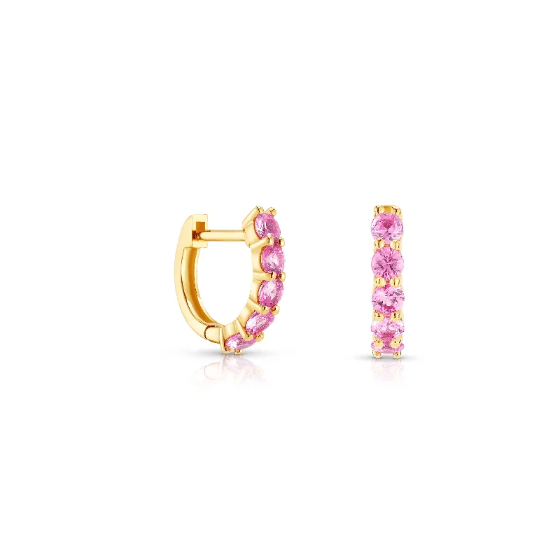 Luxury Jewelry Clearance – Shop Premium Styles Now Pink Sapphire Sparkler Huggies